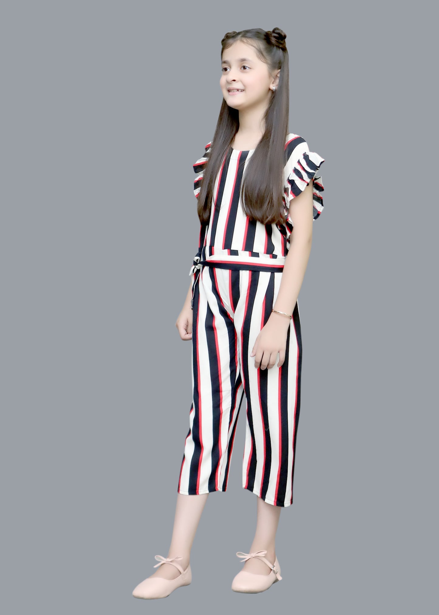 White Red Stripper Jumpsuit
