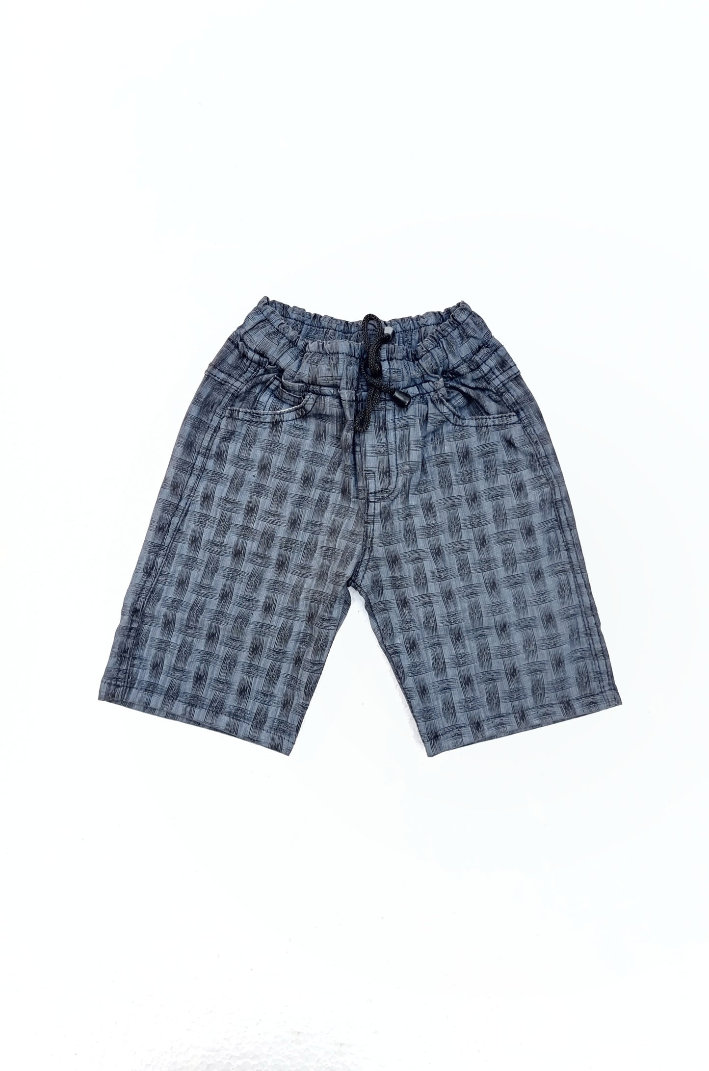 Check Cotton Jeans Shorts