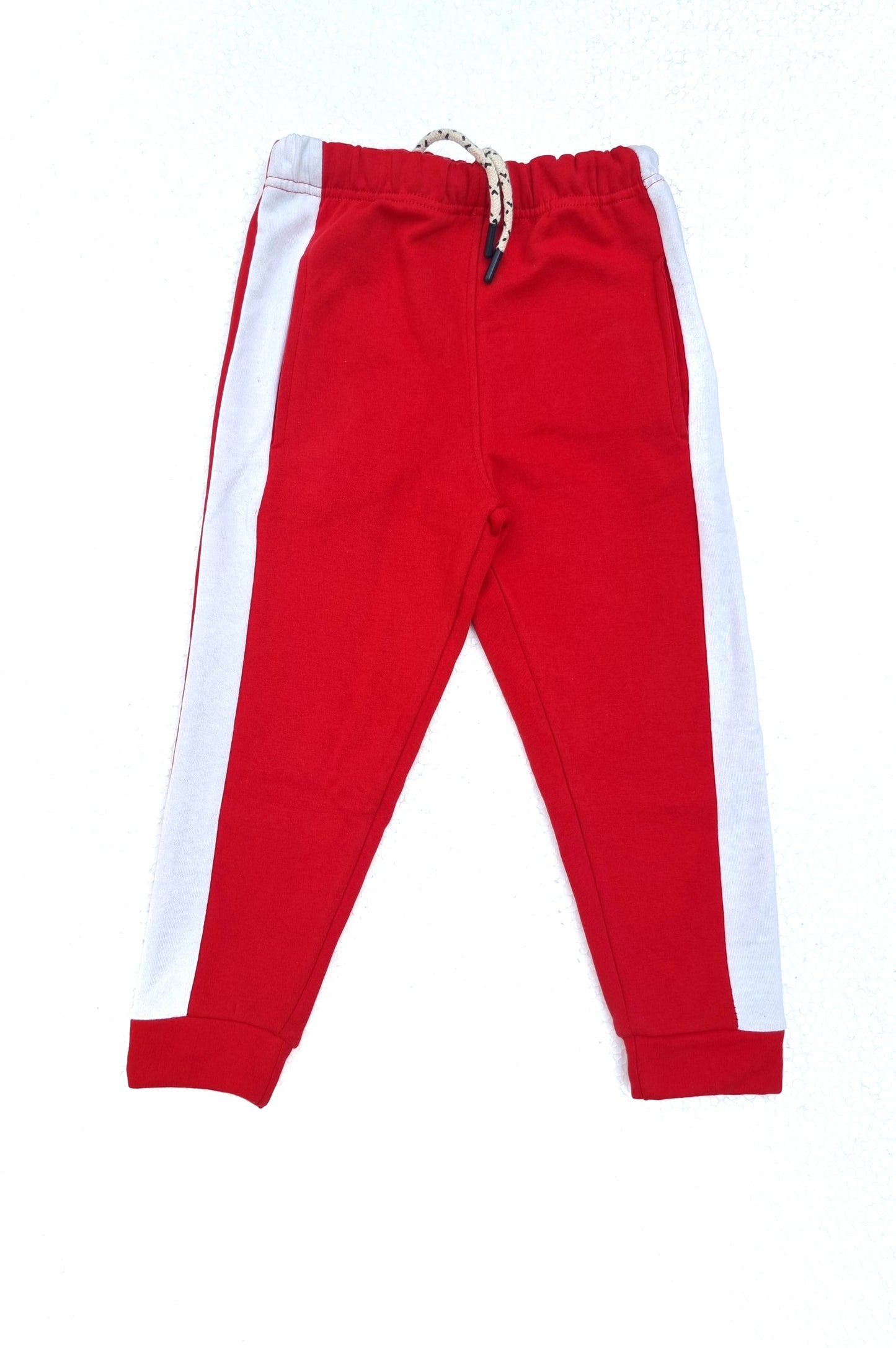 Red White Panel Terry Trouser