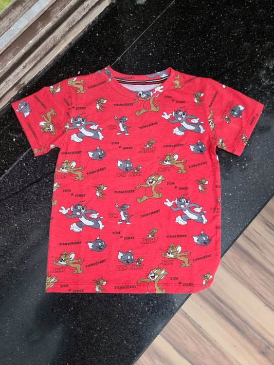 Red Tom n Jerry Tee
