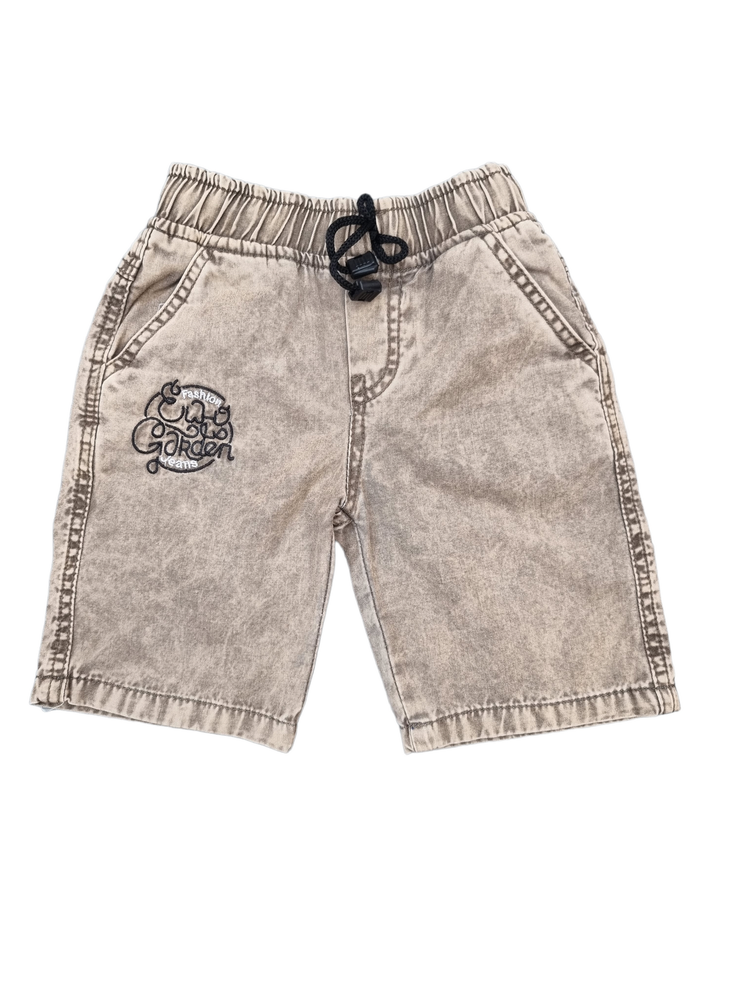 Brown Embroidery Jeans Short