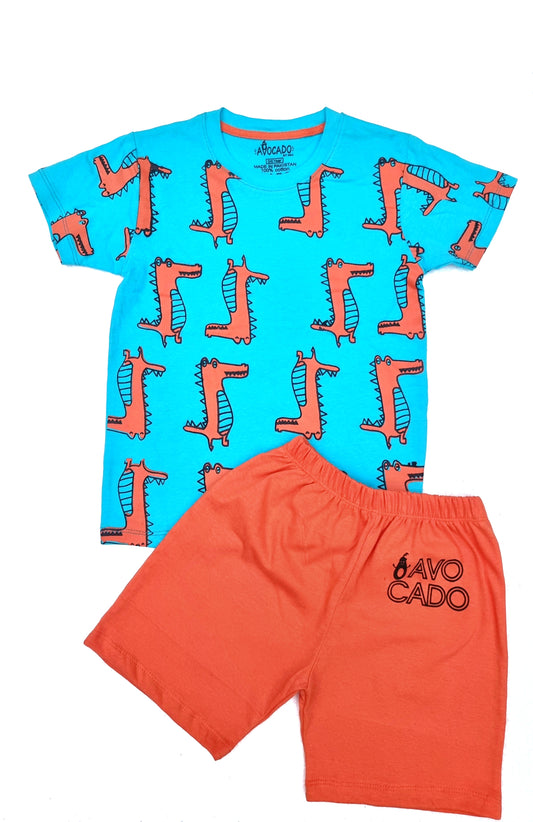 Sea Horse & Avocado Orange Shorts
